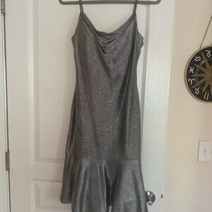 Shimmery grey black dress below the knee good condition